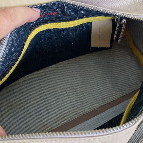 ED Ellen Degeneres Leather & Canvas Barrel Bag w/ Detachable Strap - Picture 11 of 16